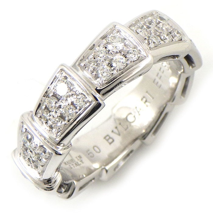 ブルガリ BVLGARI リング セルペンティ ヴァイパー フル サークル パヴェ ダイヤモンド K18WG 9.5号 / #50 【中古】