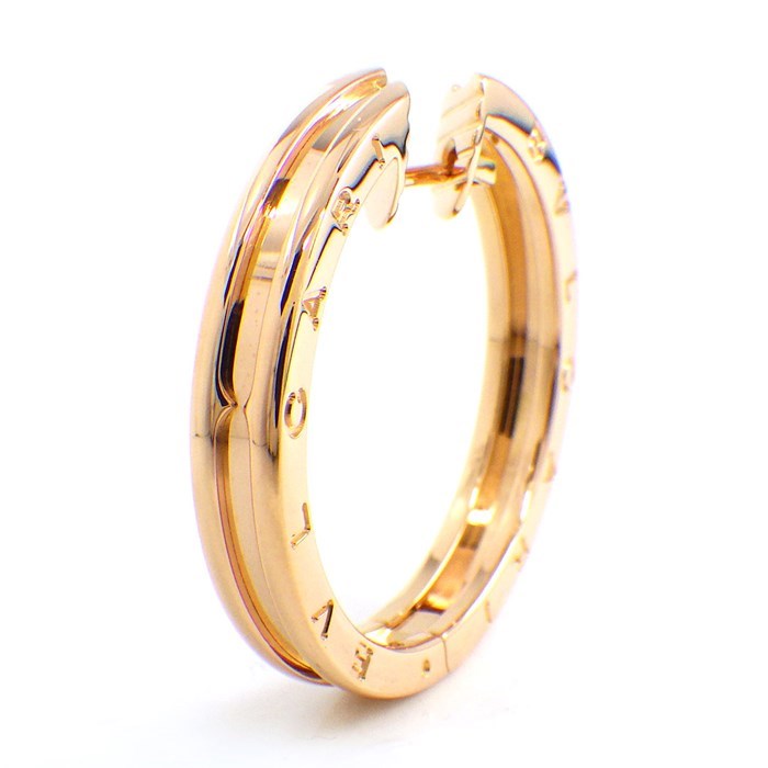 ブルガリ BVLGARI フープ ピアス B-zero1 ビーゼロワン K18PG ※片方のみ 【中古】