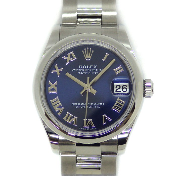 ロレックス Rolex 腕時計 オイスター パーペチュアル デイトジャスト 31 278240 デイト ルーレット刻印 サンレイ ブライトブルー文字盤 オイスターブレス SS 自動巻き 【箱・保付き】 【中古】