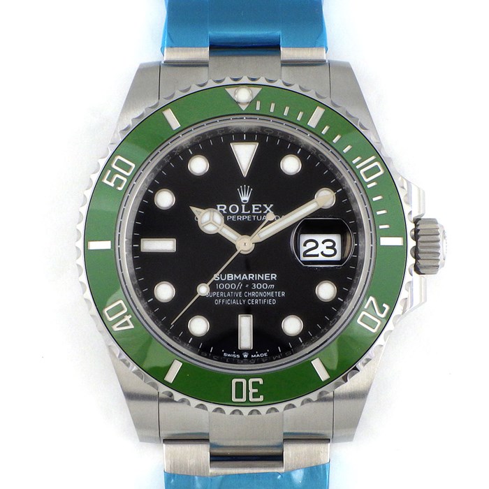 ロレックス Rolex 腕時計 オイスター パーペチュアル サブマリーナー デイト 41 126610LV ルーレット刻印 夜光インデックス 回転ベゼル ブラック文字盤 オイスターブレス グリーンセラミック オイスタースチール 自動巻き 【箱・保付き】