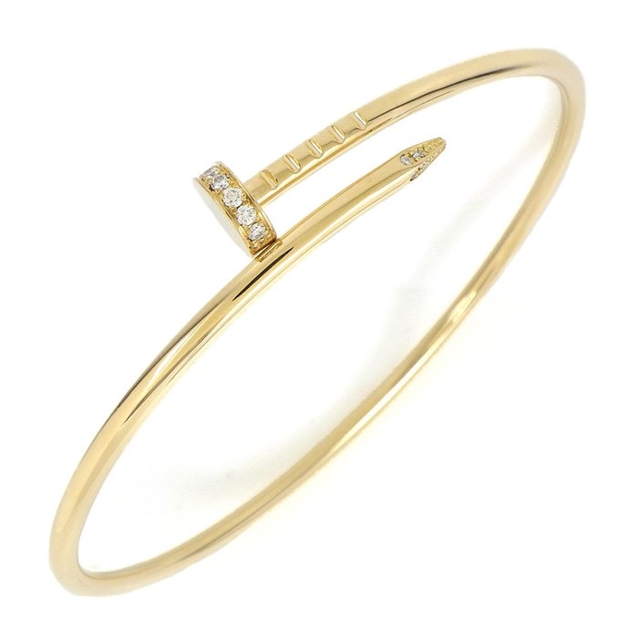 カルティエ Cartier バングル ジュスト アン クル SM スモールモデル B6066118 釘モチーフ 20ポイント ダイヤモンド 0.18ct K18YG / #18 【中古】
