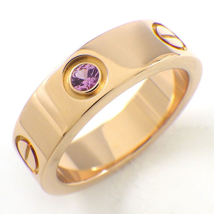 カルティエ Cartier リング ラブ 1ポイント ピンク サファイア K18PG 13号 / #53 【中古】