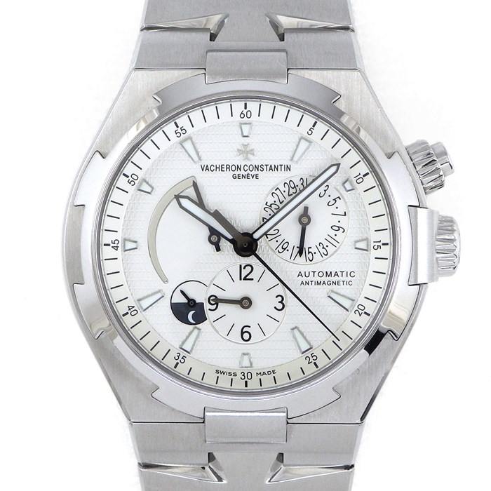 ヴァシュロン・コンスタンタン VACHERON CONSTANTIN 腕時計 オーヴァーシーズ デュアルタイム 42mm 47450/B01A-9226 デイト パワーリザーブ表示 デイ・ナイト表示 ホワイト ギョーシェ文字盤 白 SS 自動巻き 【箱・保付き】 【中古】