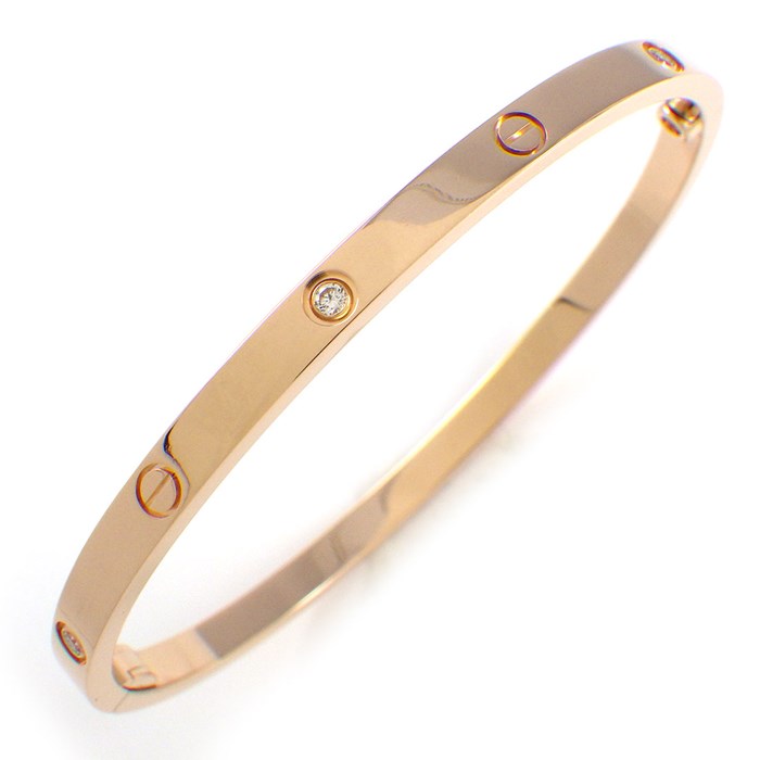カルティエ Cartier ブレスレット ラブ ブレス SM ハーフ 6ポイント ダイヤモンド K18PG / #16 【中古】