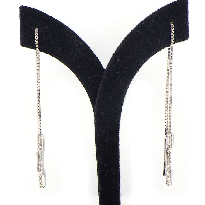 グッチ GUCCI ピアス リンク トゥ ラブ ラリエット ダイヤモンド K18WG 【中古】