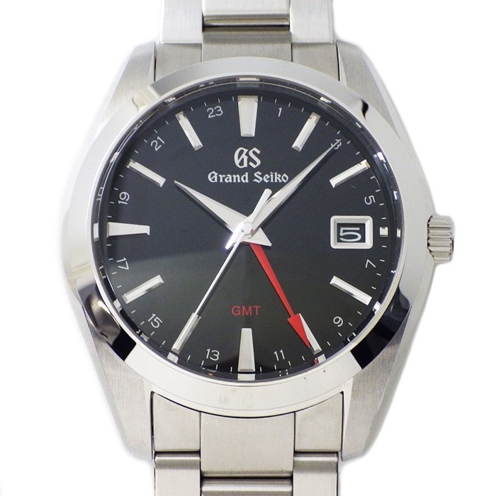 グランドセイコー Grand SEIKO 腕時計 ヘリテージコレクション SBGN013/9F86-0AF0 カレンダー GMT ブラック文字盤 黒 SS クオーツアナログ 【箱・保付き】 【中古】