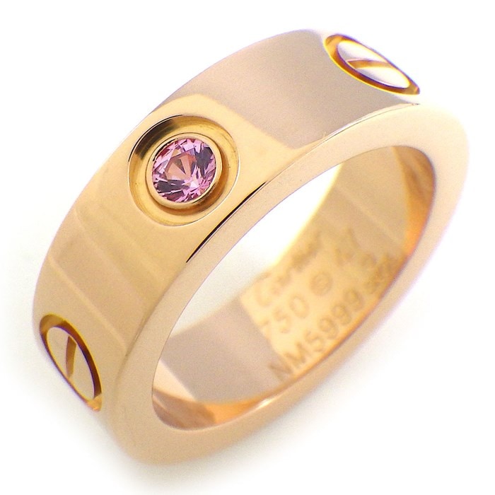 カルティエ Cartier リング ラブ 1ポイント ピンクサファイア K18PG 7号 / #47 【中古】