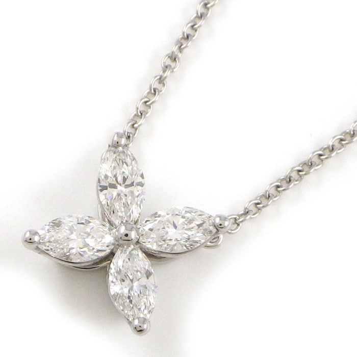 ティファニー Tiffany & Co. ネックレス ビクトリア ヴィクトリア ミディアム マーキスカット ダイヤモンド PT950 【中古】