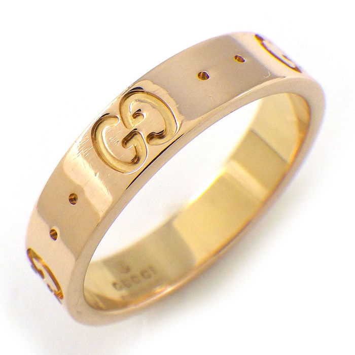グッチ GUCCI リング アイコン スリム 152045 J8500 5702 GG ロゴ K18PG 9.5号 / #10 【中古】