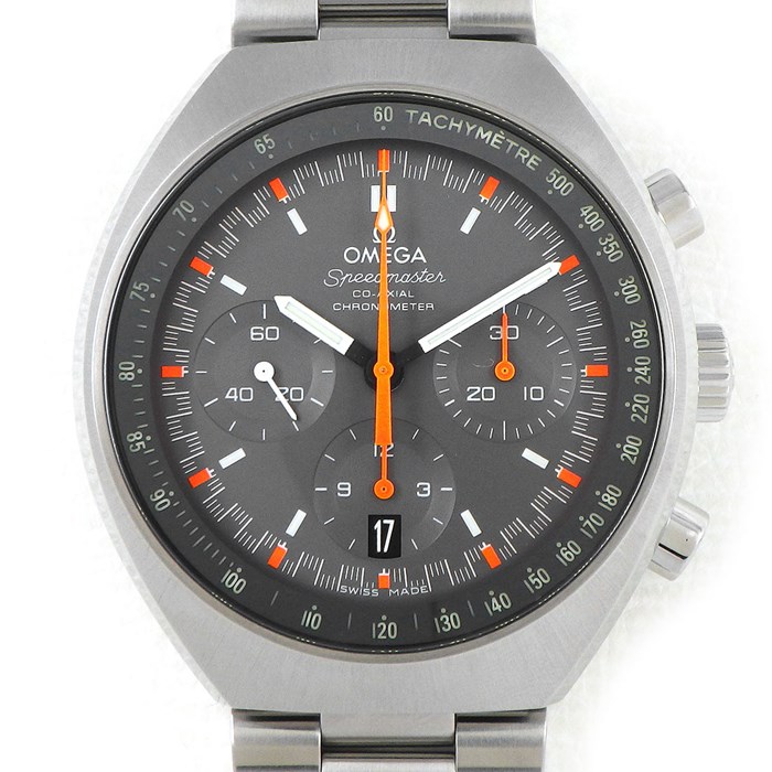 オメガ OMEGA 腕時計 スピードマスター マーク II コーアクシャル 327.10.43.50.06.001 グレー文字盤 クロノグラフ タキメーター 夜光インデックス スモールセコンド クロノメーター デイト SS 自動巻き 【箱・保付き】 【中古】