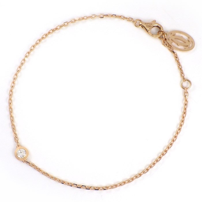 カルティエ Cartier ブレスレット ダムール SM B6040300 ディアマン レジェ ドゥ 1ポイント ダイヤモンド 0.09ct K18PG 【中古】