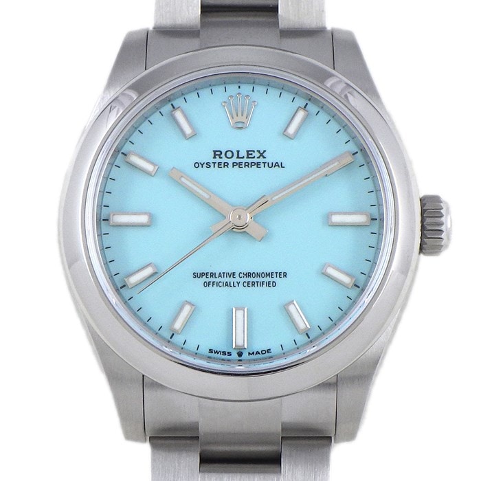 ロレックス Rolex 腕時計 オイスターパーペチュアル31 277200 ランダムシリアル ルーレット刻印 夜光針/インデックス ターコイズブルー 文字盤 SS 自動巻き 【箱・保付き】 【中古】