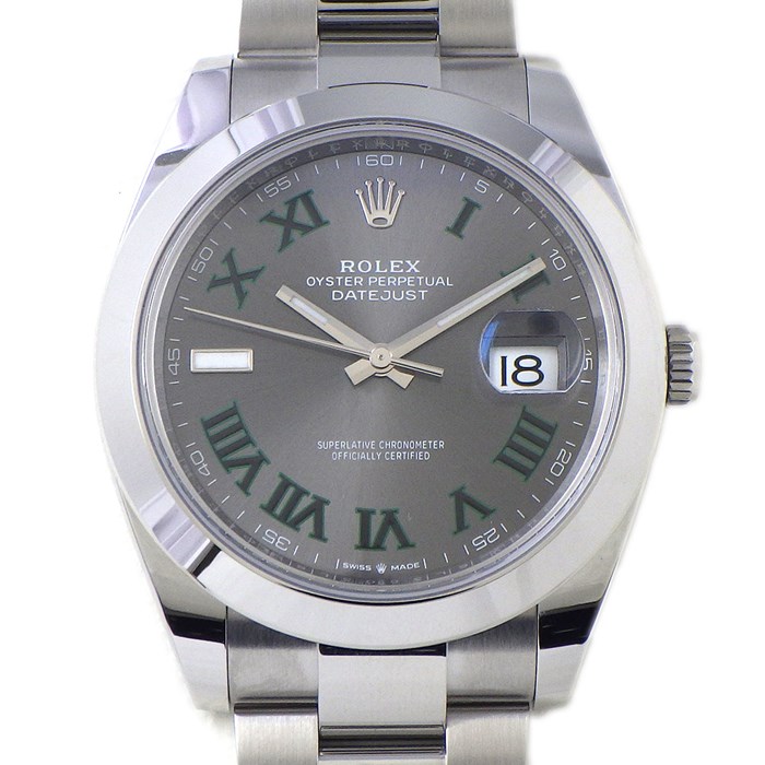ロレックス Rolex 腕時計 オイスターパーペチュアル デイトジャスト41 126300 3針 カレンダー 夜光針・インデックス ローマ数字 インデックス サンレイ グレー スレート 文字盤 SS 自動巻き 【箱・保付き】 【中古】