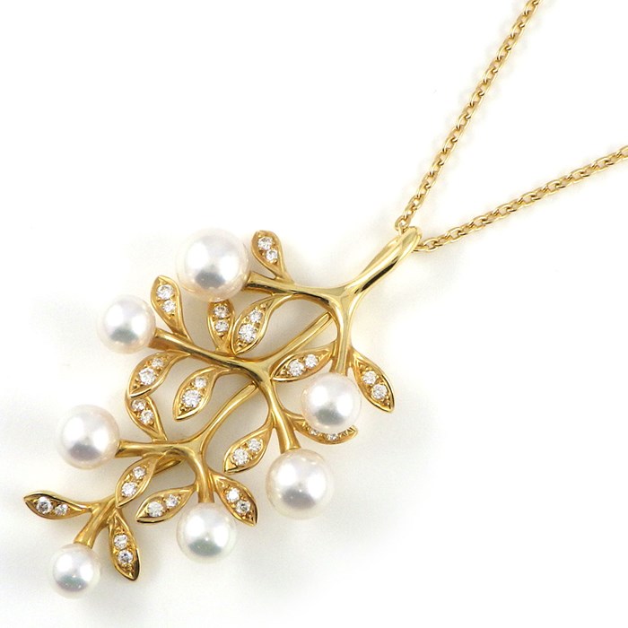 ミキモト MIKIMOTO ネックレス オリーブ パール 5.0-7.0mm珠  