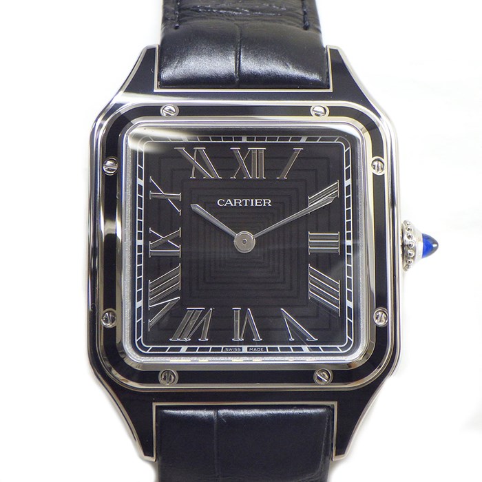 カルティエ 時計ベルト サントス・デュモン LM アリゲータ革