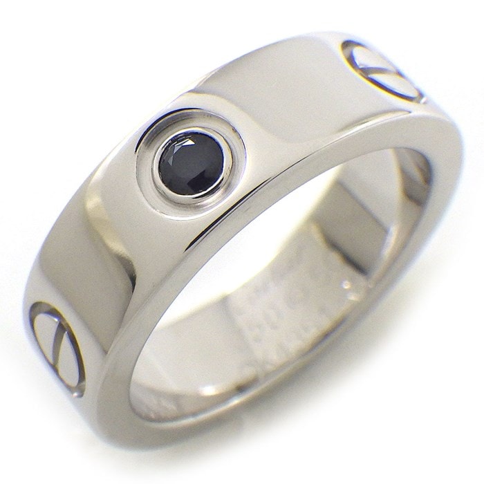 カルティエ Cartier リング ラブ B4077150 1ポイント ブラック サファイア K18WG 10号 / #50 【中古】