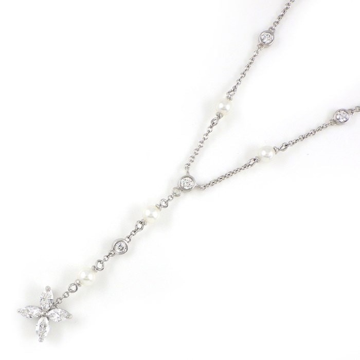 ティファニー Tiffany & Co. ネックレス ビクトリア パール ダイヤモンド PT950 【中古】