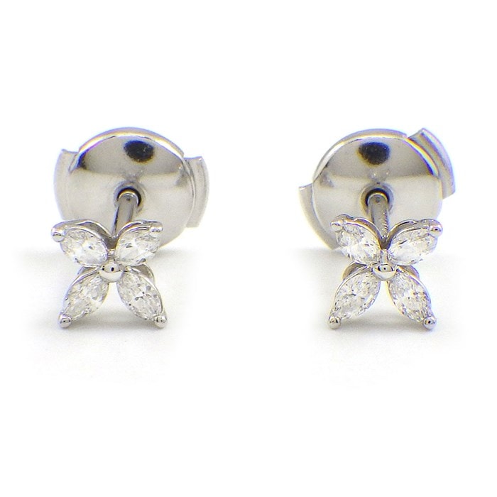 ティファニー Tiffany & Co. ピアス ビクトリア ミニ 60128811 マーキスカット ダイヤモンド 計0.19ct PT950 【中古】