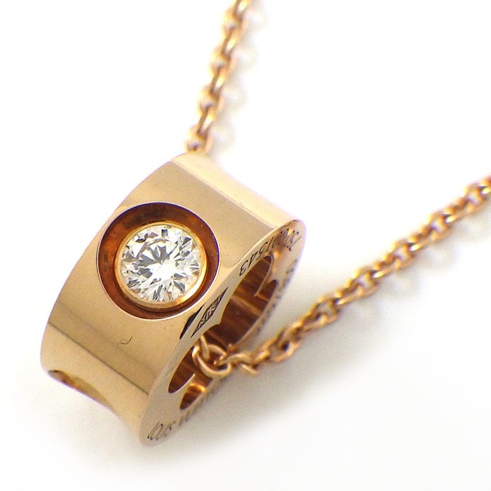 ルイ・ヴィトン LOUIS VUITTON ネックレス パンダンティフ アンプラント モノグラム ロゴ 1ポイント ダイヤモンド K18PG 【中古】