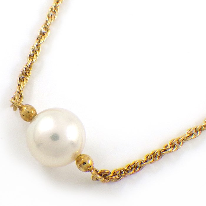 MIKIMOTO ミキモト　パール　ネックレス　K18 MIKIMOTO ミキモト K18YG イエローゴールド ネックレス アコヤ真珠 7.4
