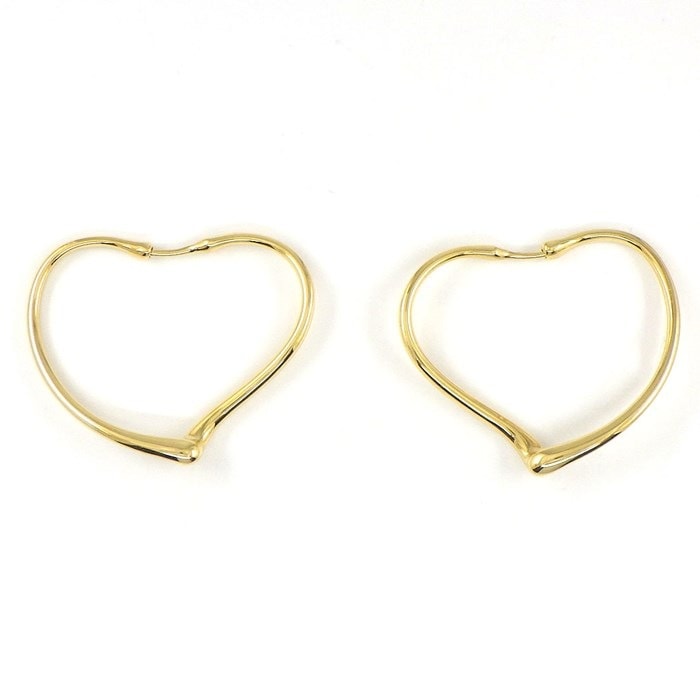 TIFFANY ティファニー K18YG オープンハートフープピアス エルサ・ペレッティ™ オープン ハート フープ ピアス 18K