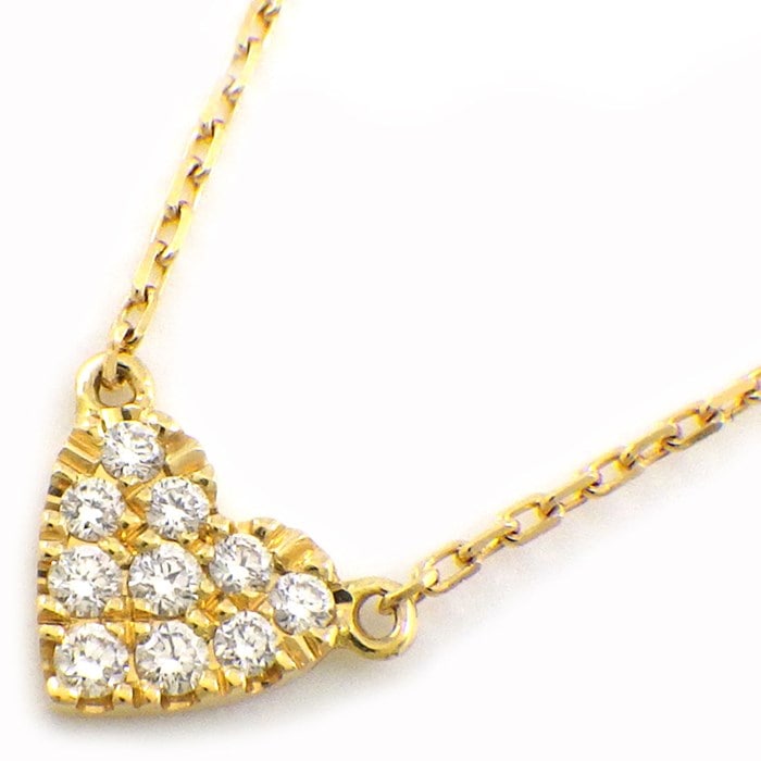  アーカー AHKAH ネックレス ハートパヴェ VC0104010100 10ポイント ダイヤモンド 計0.05ct K18YG 【中古】