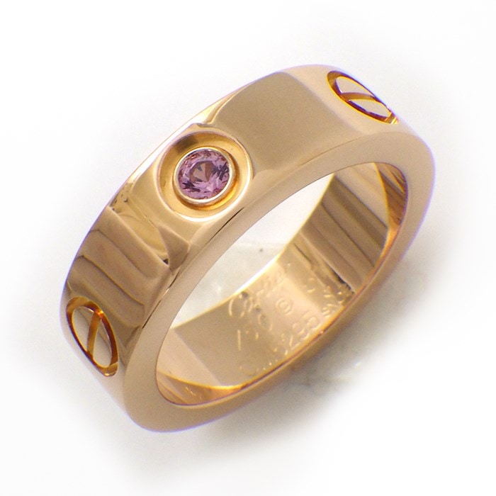 カルティエ Cartier リング ラブ 1ポイント ピンクサファイア K18PG 11号 / #51 【中古】
