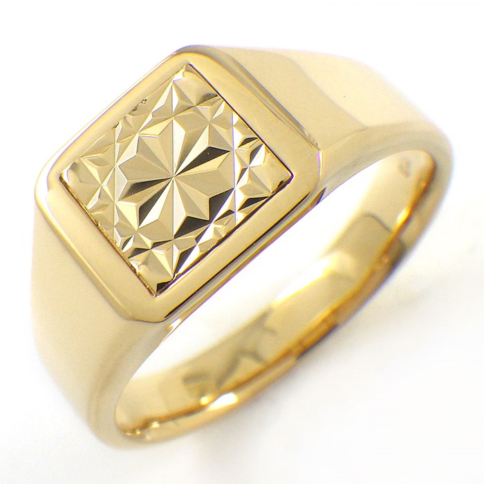 リング スクエア ファセット K18YG 20号