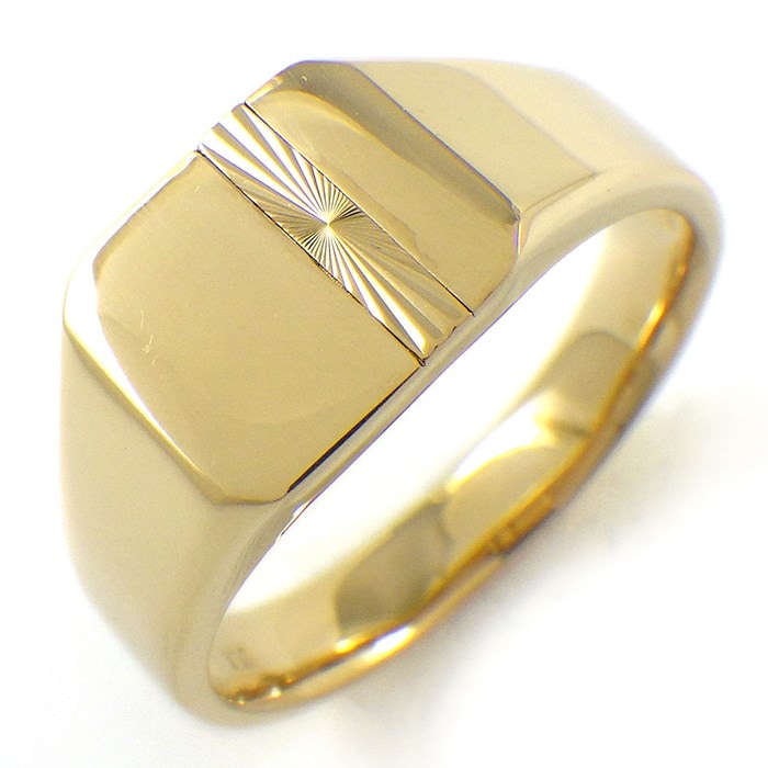 リング スクエア ギョーシェ ライン ソレイユ K18YG 20号