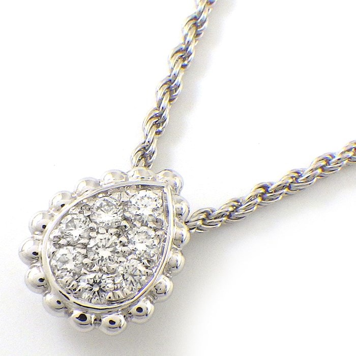 ブシュロン BOUCHERON ネックレス セルパンボエム エクストラスモール XS JPN00612 ドロップ モチーフ スクリューチェーン 8ポイント ダイヤモンド 計0.13ct K18WG 【中古】