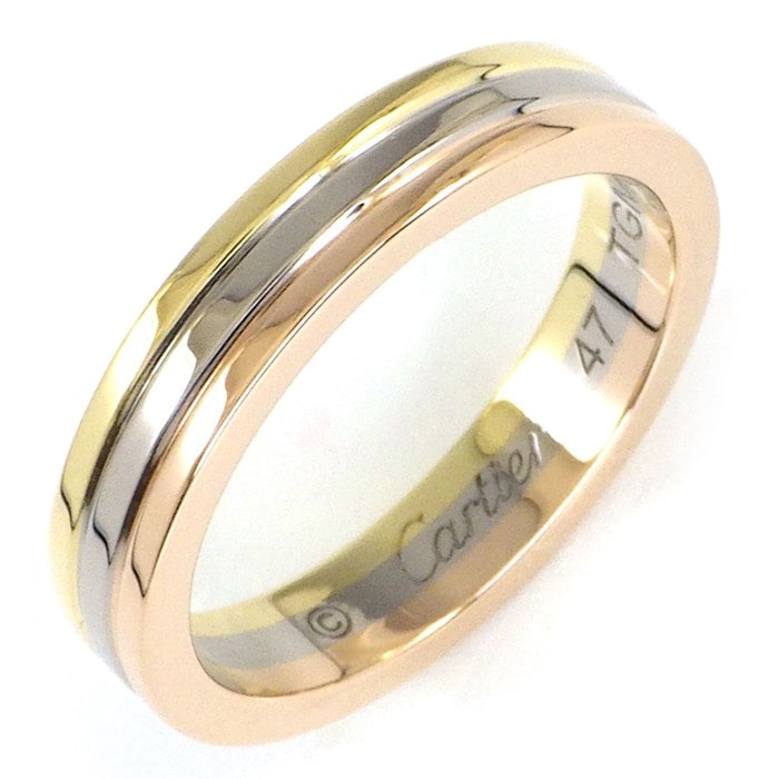 カルティエ Cartier リング ルイ カルティエ ヴァンドーム トリニティ ウェディング スリーカラー K18YG K18PG K18WG 7号 / #47 【箱・保付き】 【中古】