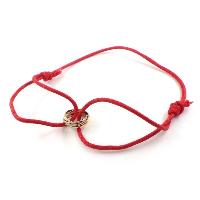 カルティエ Cartier ブレスレット トリニティ ベビー スリーカラー レッドコード K18YG K18PG K18WG 【中古】