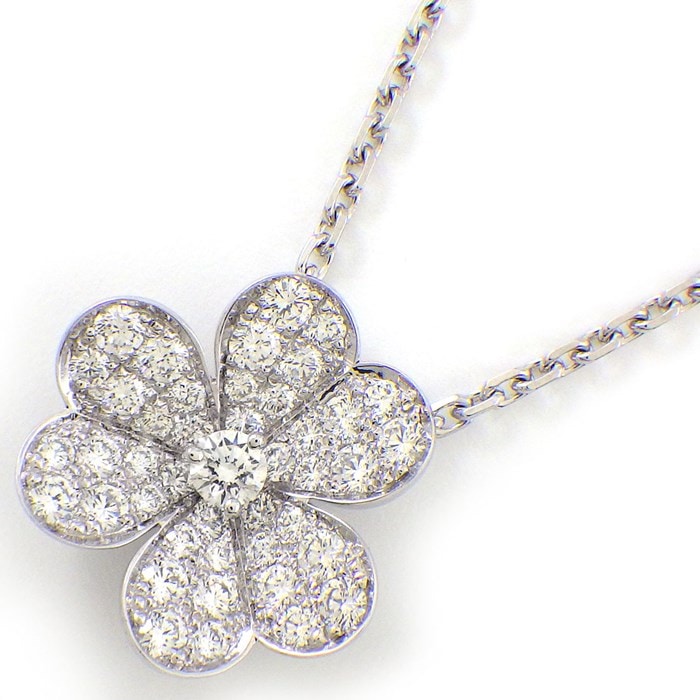 ヴァンクリーフ＆アーペル Van Cleef & Arpels ネックレス フリヴォル SM スモール VCARD31800 パヴェ ダイヤモンド 計 0.77ct K18WG 【中古】