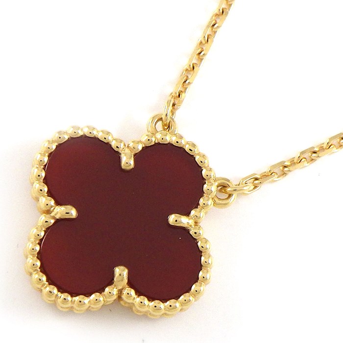 ヴァンクリーフ＆アーペル Van Cleef & Arpels ネックレス ヴィンテージ アルハンブラ VCARD38500 カーネリアン K18YG 【中古】