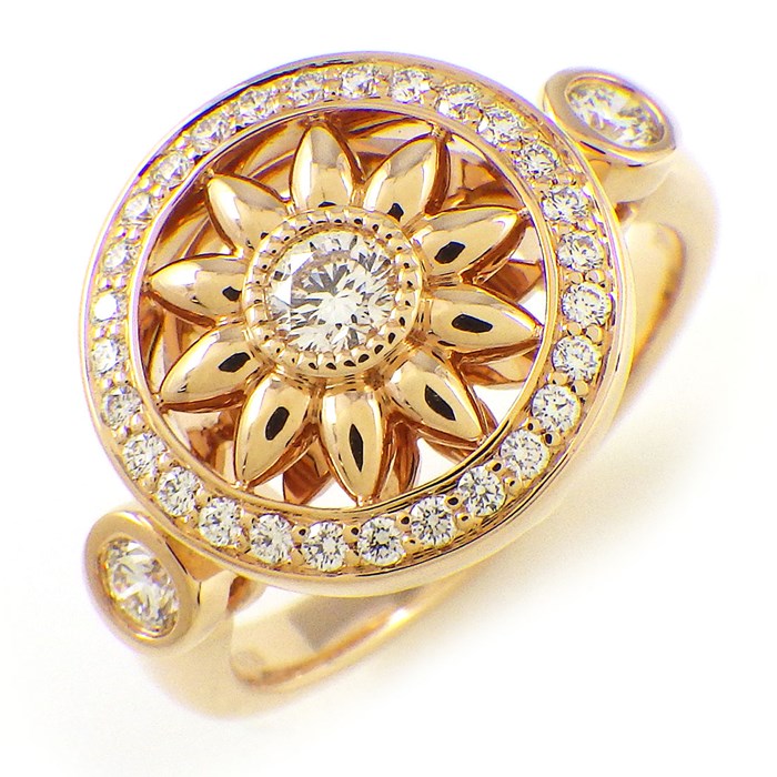 ハリーウィンストン HARRY WINSTON リング ゲート コレクション FRDRRD1MWG ロゼット サークル 31ポイント ダイヤモンド 計0.40ct K18PG 12.5号 【箱・保付き】 【中古】