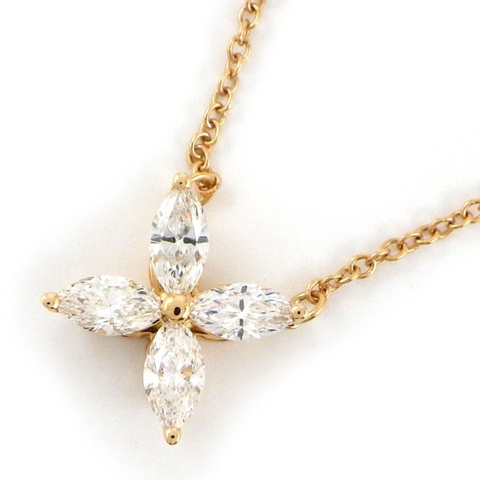 ティファニー Tiffany & Co. ネックレス ビクトリア ミディアム 60011631 マーキスカット ダイヤモンド 計0.46ct K18PG 【中古】