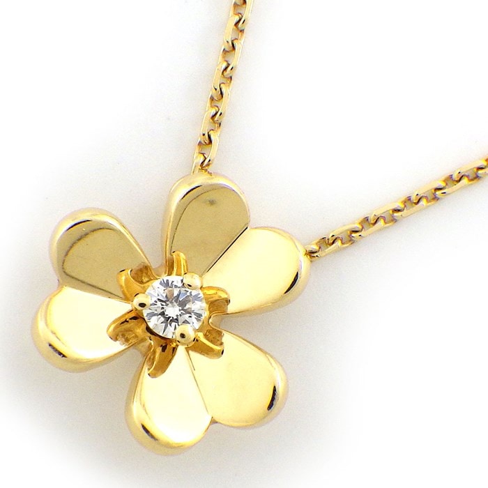 ヴァンクリーフ＆アーペル Van Cleef & Arpels ネックレス フリヴォル ミニ VCARP0J100 1ポイント ダイヤモンド 0.05ct K18YG 【中古】