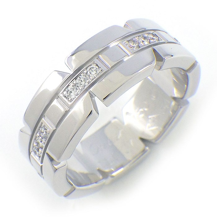 カルティエ Cartier リング タンク フランセーズ ダイヤモンド K18WG 10号 / #50 【中古】
