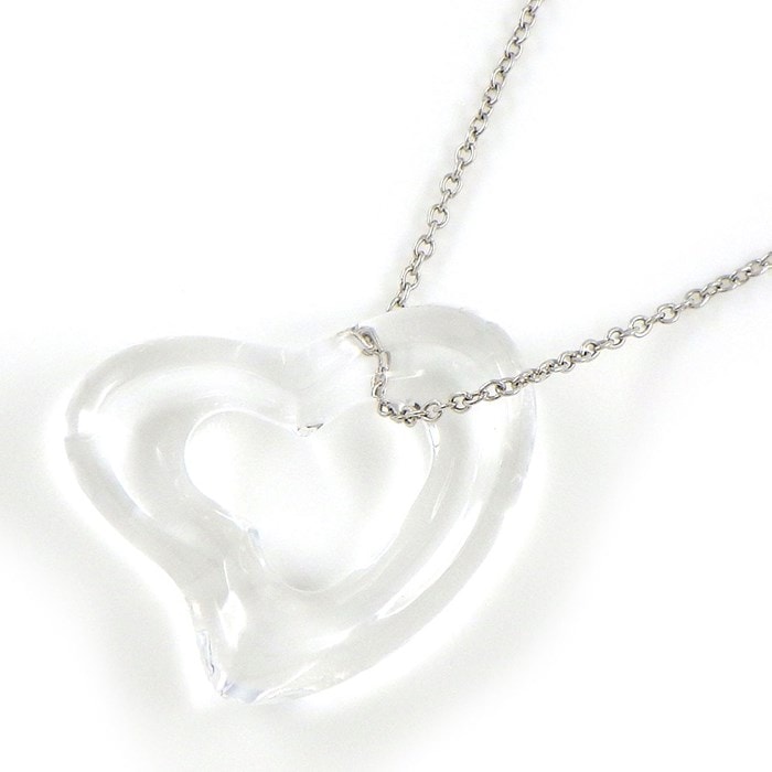 ティファニー Tiffany & Co. ネックレス オープン ハート ロッククリスタル PT950 【中古】