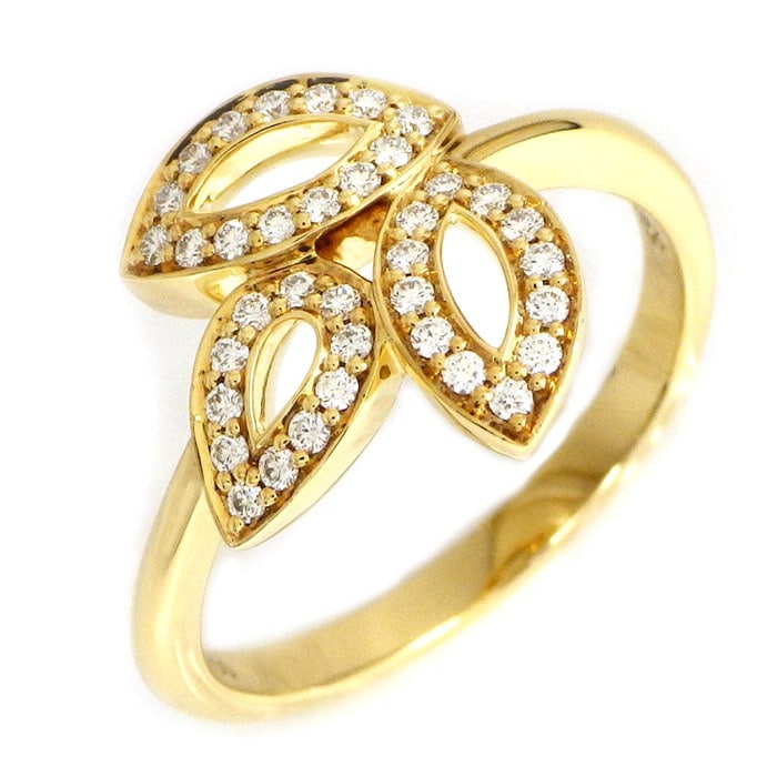 ハリーウィンストン HARRY WINSTON リング リリークラスター ミニ FRDYSM1MLC リーフ 37ポイント ダイヤモンド  計 0.18ct K18YG 13号 【中古】