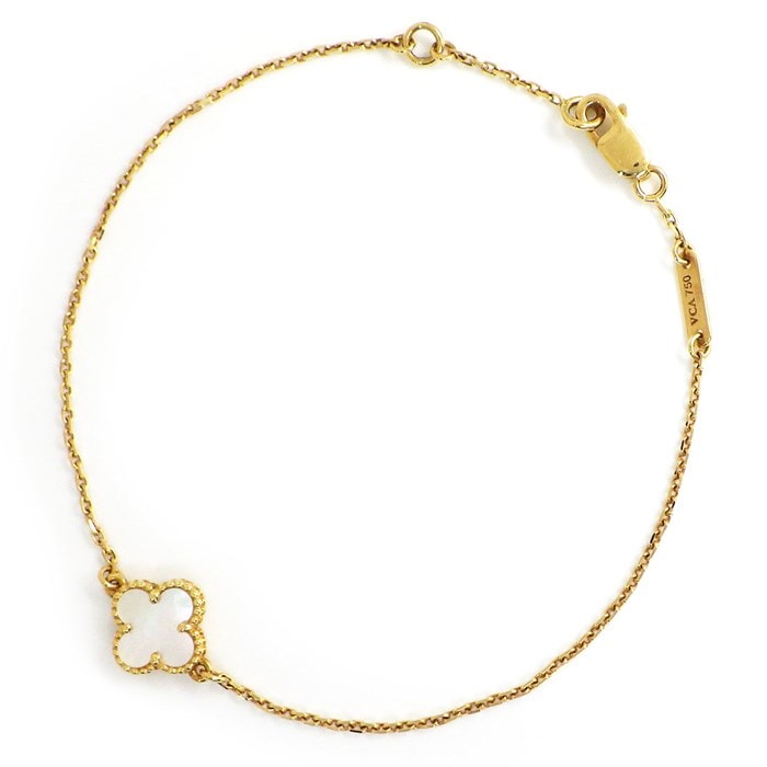 ヴァンクリーフ＆アーペル Van Cleef & Arpels ブレスレット スウィートアルハンブラ VCARF68800 ホワイト シェル 白 K18YG【中古】