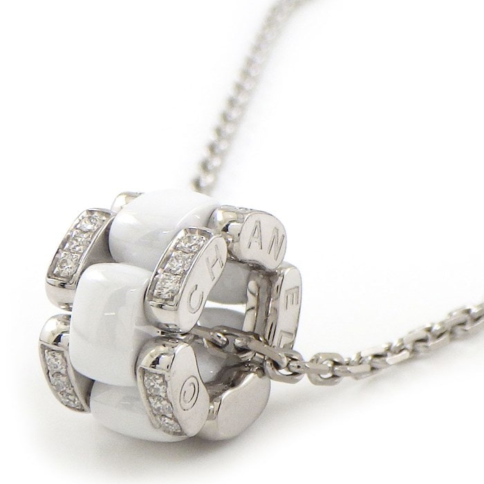 シャネル CHANEL ネックレス ウルトラ コレクション J3174 ダイヤモンド 計0.18ct K18WG ホワイト セラミック 白 【中古】