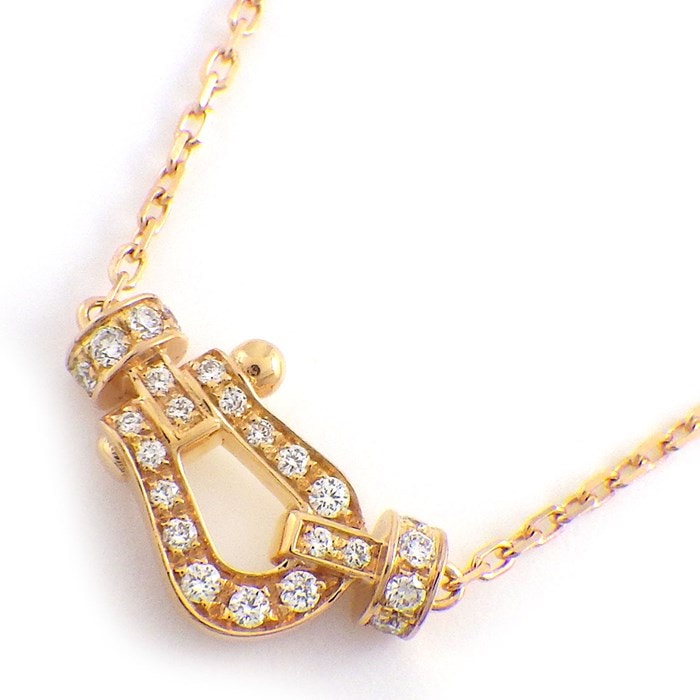 フレッド FRED ネックレス フォース10 スモールモデル 7B0190 フル パヴェ 24ポイント ダイヤモンド 計0.11ct K18PG 【箱・保付き】 【中古】