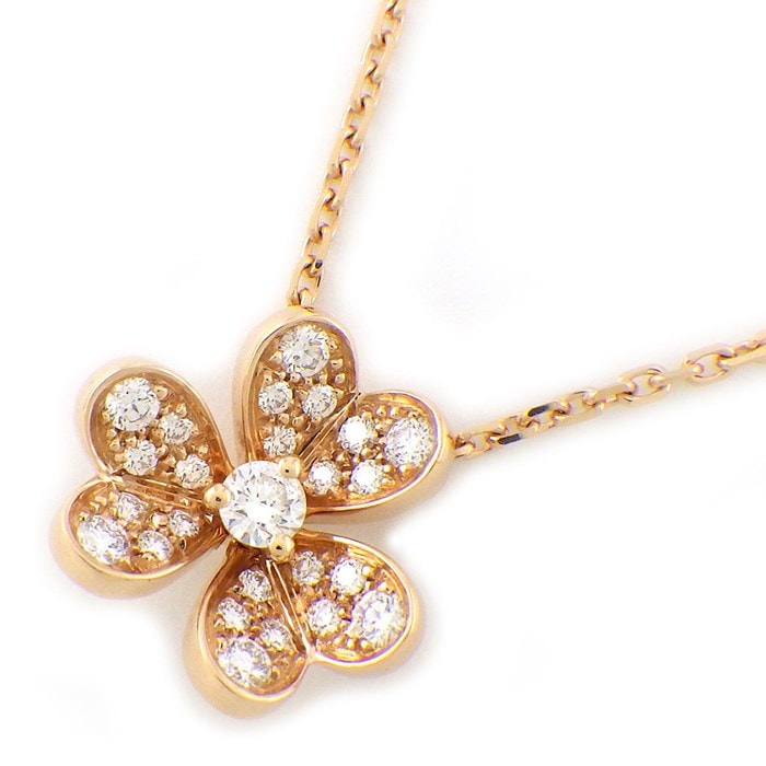 ヴァンクリーフ＆アーペル Van Cleef & Arpels ネックレス フリヴォル ミニ VCARP7RI00 パヴェ 25ポイント ダイヤモンド 計 0.22ct K18PG 【中古】