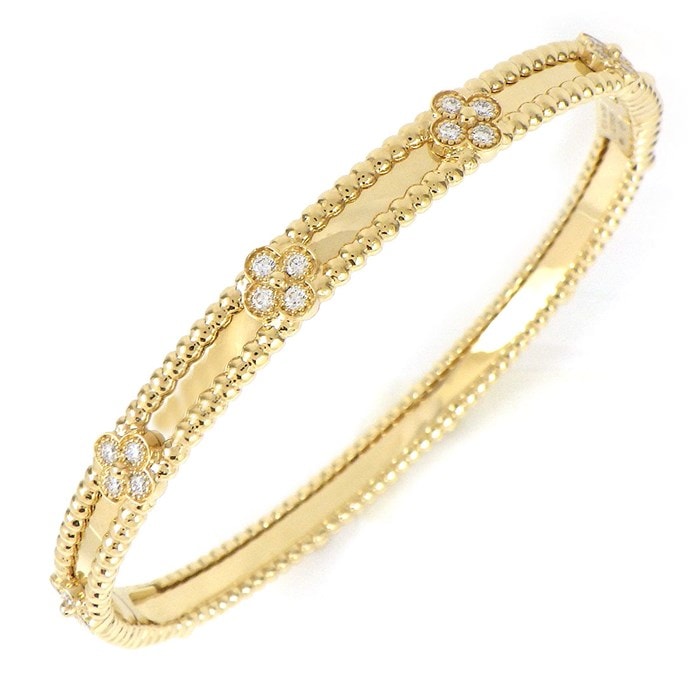 ヴァンクリーフ＆アーペル Van Cleef & Arpels バングル ペルレ スウィート クローバー VCARP6X700 40ポイント ダイヤモンド 計0.68ct K18YG /#L【箱・保付き】 【中古】