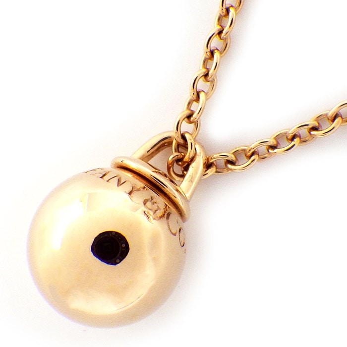 ティファニー Tiffany & Co. ネックレス ハードウェアボール ニューヨーク ロゴ K18PG 【中古】