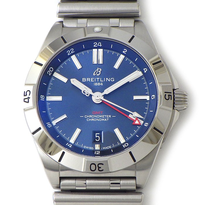 ブライトリング Breitling 腕時計 クロノマット GMT40 A32398 サンレイ ブルー文字盤 カレンダー 回転ベゼル SS 自動巻き 【箱・保付き】 【中古】