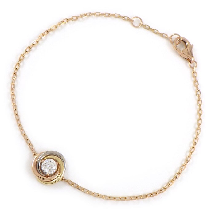 カルティエ Cartier ブレスレット トリニティ サークル スリーカラー B6068015 1ポイント ダイヤモンド 0.17ct K18PG K18WG K18YG 【中古】
