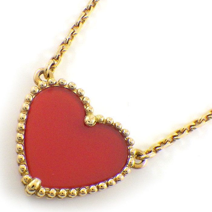 ヴァンクリーフ＆アーペル Van Cleef & Arpels ネックレス ハート カーネリアン K18YG 【中古】