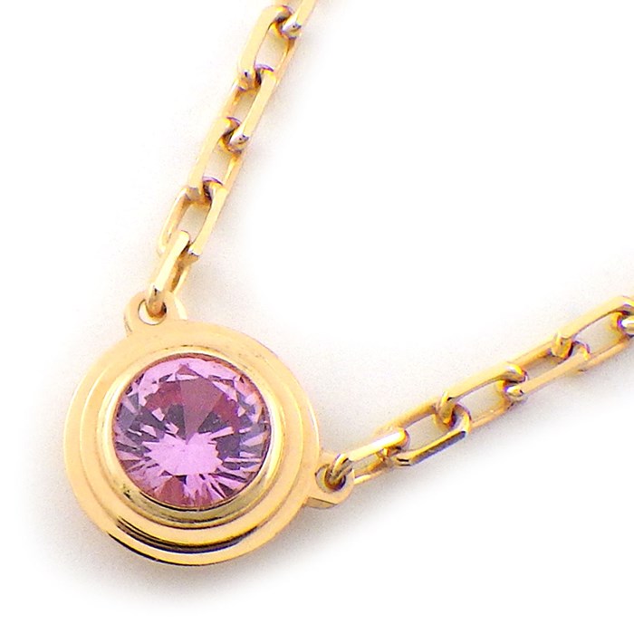 カルティエ Cartier ネックレス ダムール B7218400 サフィール レジェ オンライン限定 1ポイント ピンクサファイア K18PG 【箱・保付き】 【中古】